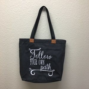 Thirty-One Gray Tote Bag with Inspirational Quote